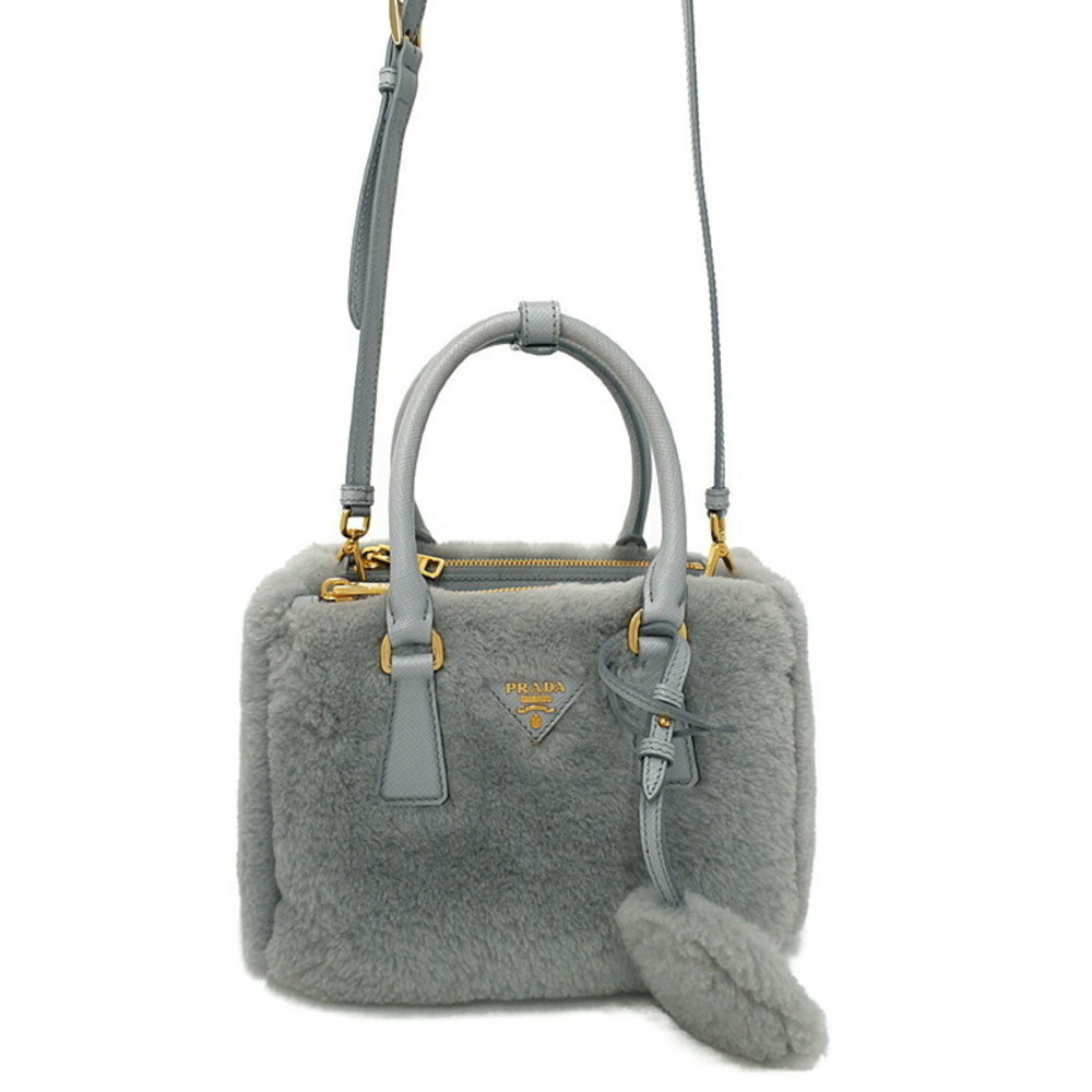 Prada Galleria Shearling Fur Handbag